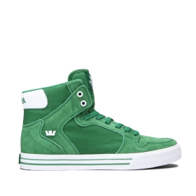 Mens Supra High Top Shoes VAIDER Green/white | AU-38345